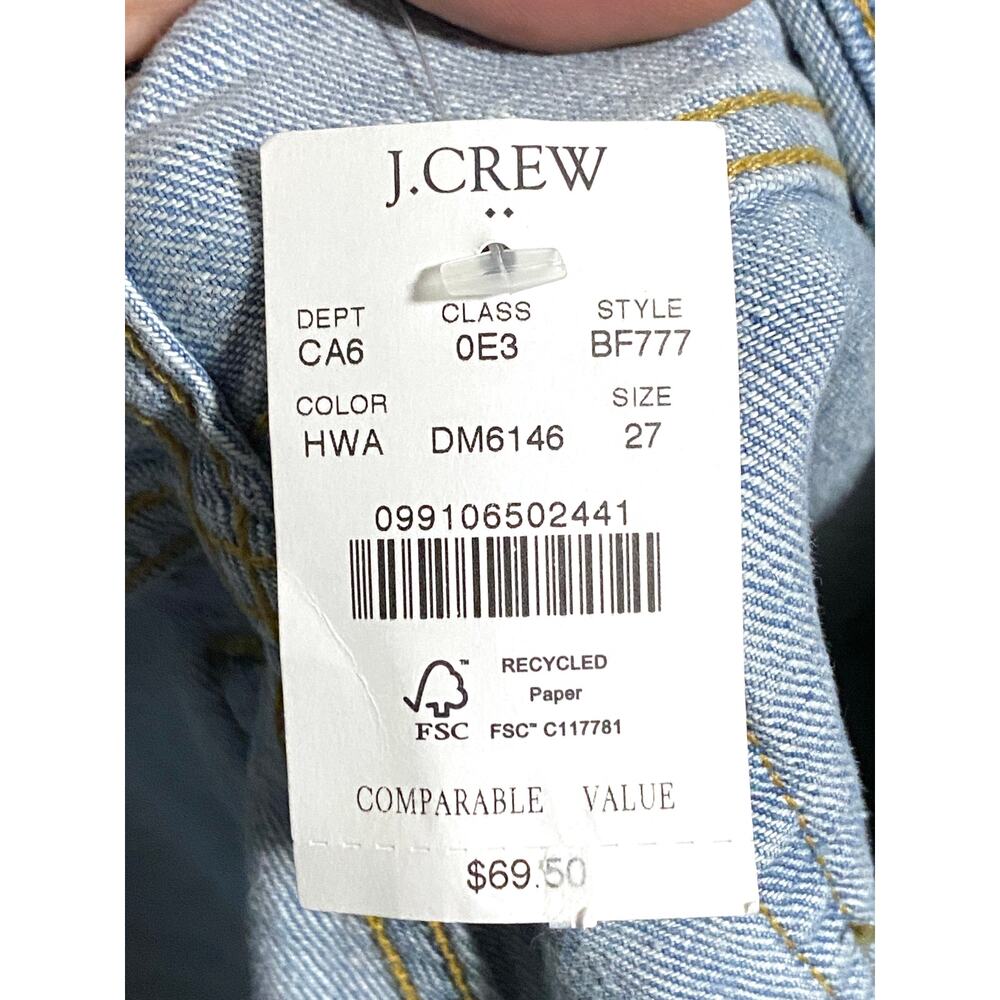 J Crew Denim Cut Off Raw Hem Denim Jean Shorts Womens 27 Casual Normcore NWT - Picture 6 of 9